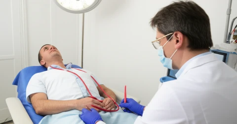 Equipamento de ozonioterapia em consultório médico.